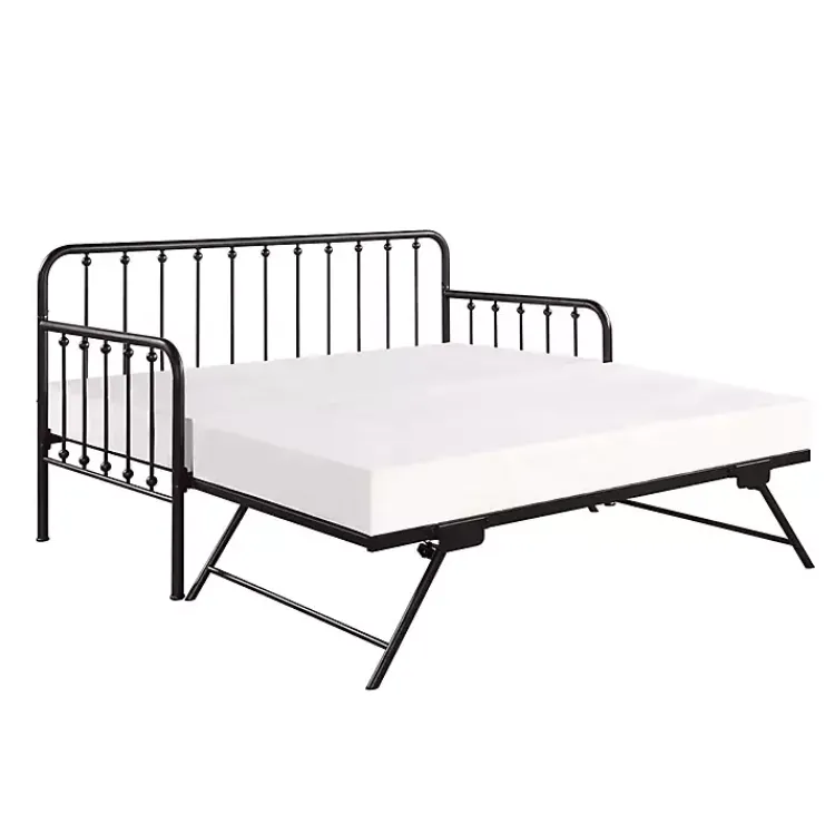 Kirklands Home Bronze Spindleback Metal Trundle Day Bed Brown Clearance