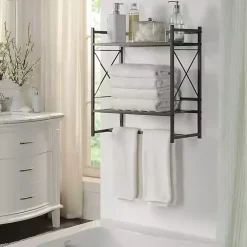 Kirklands Home Bronze 2-Tier Utility Shelf Brown Hot