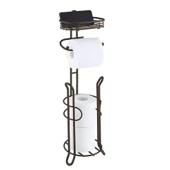 Kirklands Home Bronze Toilet Paper Storage Stand with Basket Brown Best