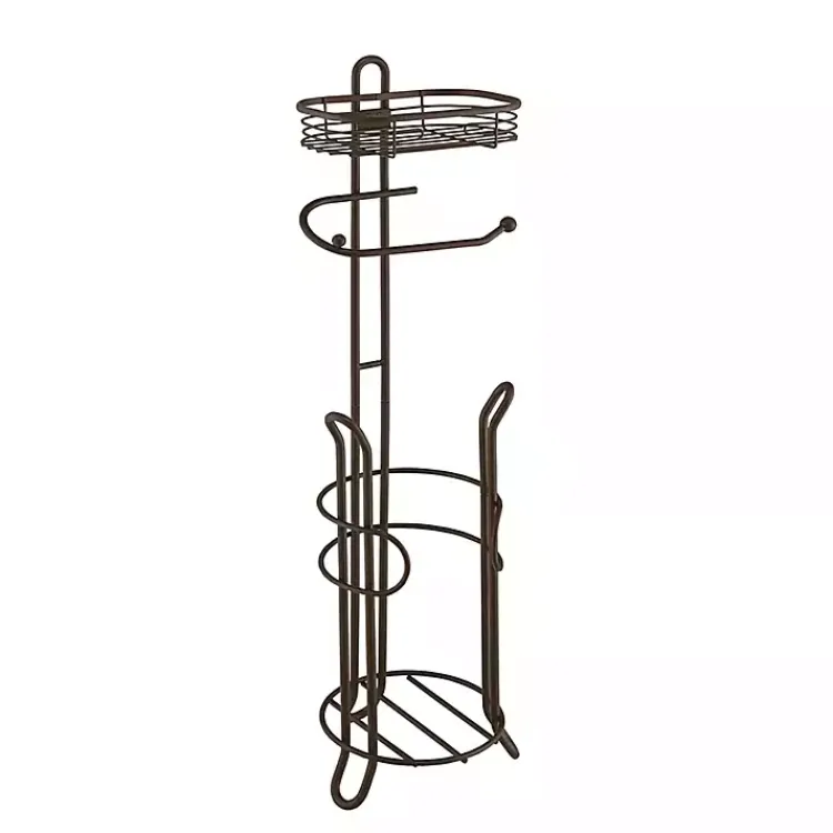 Kirklands Home Bronze Toilet Paper Storage Stand with Basket Brown Best