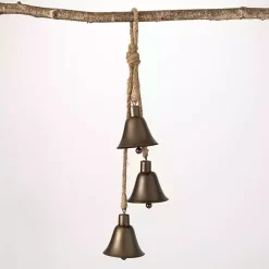 Christmas Decorations>Kirklands Home Bronze Trio Hanging Christmas Bells Brown