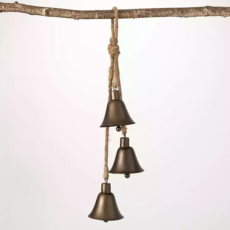 Christmas Decorations>Kirklands Home Bronze Trio Hanging Christmas Bells Brown