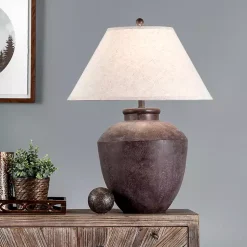 Kirklands Home Bronze Urn Resin Table Lamp Ivory New