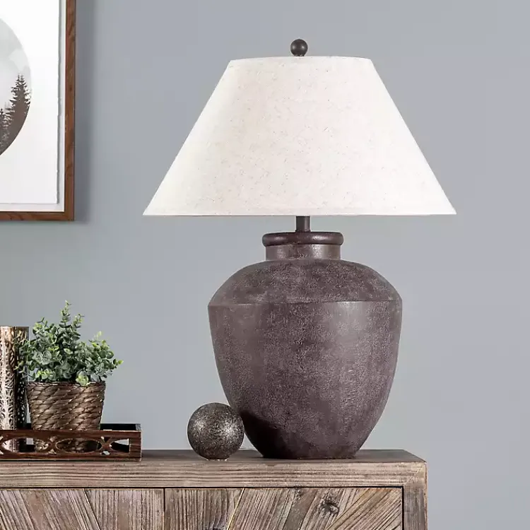 Kirklands Home Bronze Urn Resin Table Lamp Ivory New