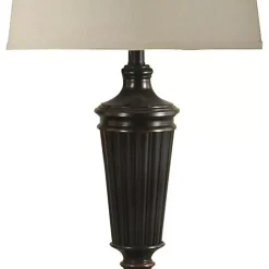 Kirklands Home Bronze Wood Tapered 3-pc. Lamp Set Tan New