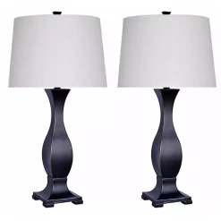 Kirklands Home Bronzed Hourglass 2-pc. Table Lamp Set White Sale