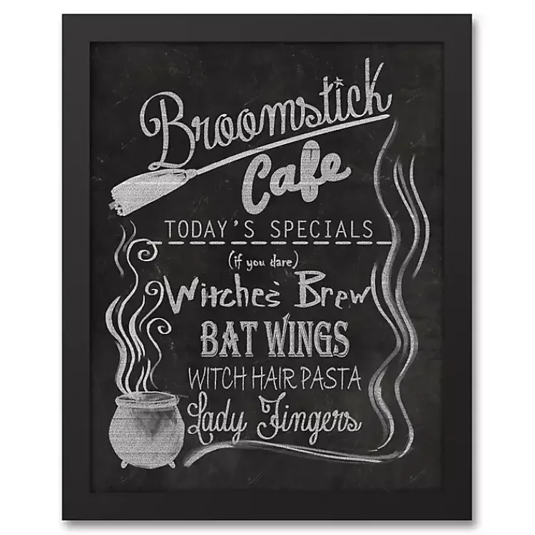 Halloween>Kirklands Home Broomstick Cafe Framed Canvas Art Print