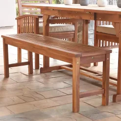 Kirklands Home Acacia Wood Outdoor Bench Brown Online