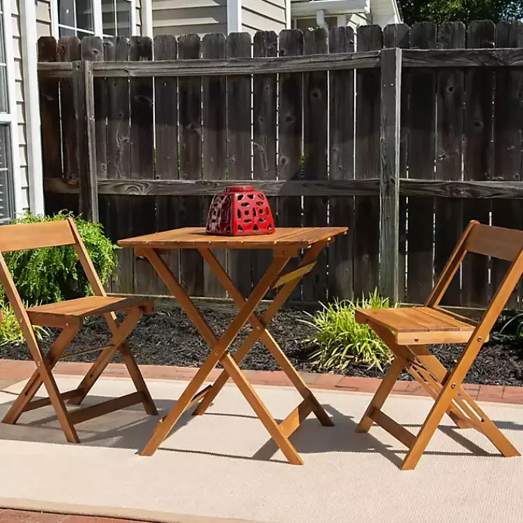 Kirklands Home Acacia Wood 3-pc. Bistro Set Brown Discount