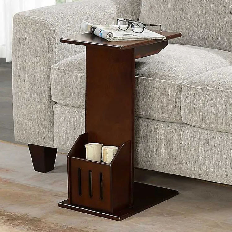 Kirklands Home Accent Table with Magazine Holder Brown Clearance