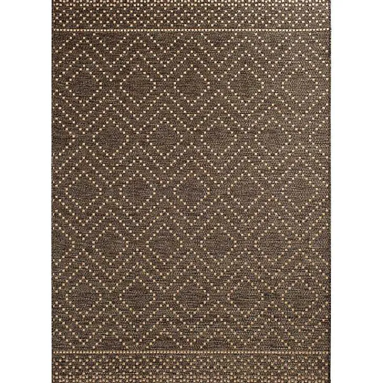 Kirklands Home Adelaide Diamond Outdoor Area Rug, 5x7 Brown Best