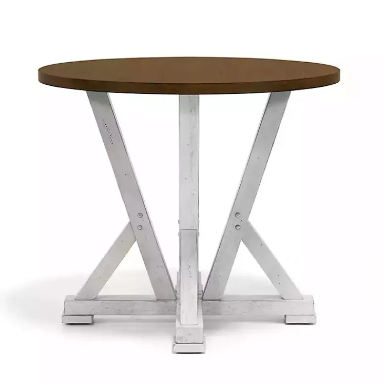 Kirklands Home Brown and Antique White Wood Counter Table Clearance