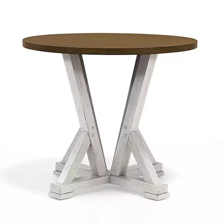 Kirklands Home Brown and Antique White Wood Counter Table Clearance