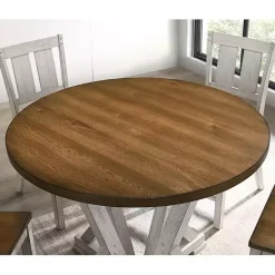 Kirklands Home Brown and Antique White Wood Counter Table Clearance