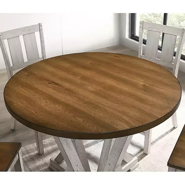 Kirklands Home Brown and Antique White Wood Counter Table Clearance