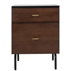 Kirklands Home and Black 2-Drawer Nightstand Brown Best