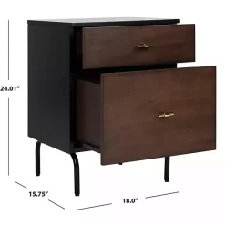 Kirklands Home and Black 2-Drawer Nightstand Brown Best