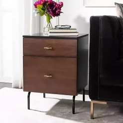 Kirklands Home and Black 2-Drawer Nightstand Brown Best
