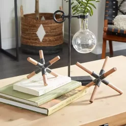 Statues & Figurines>Kirklands Home Brown and Black Wood Abstract Sculptures, Set of 2