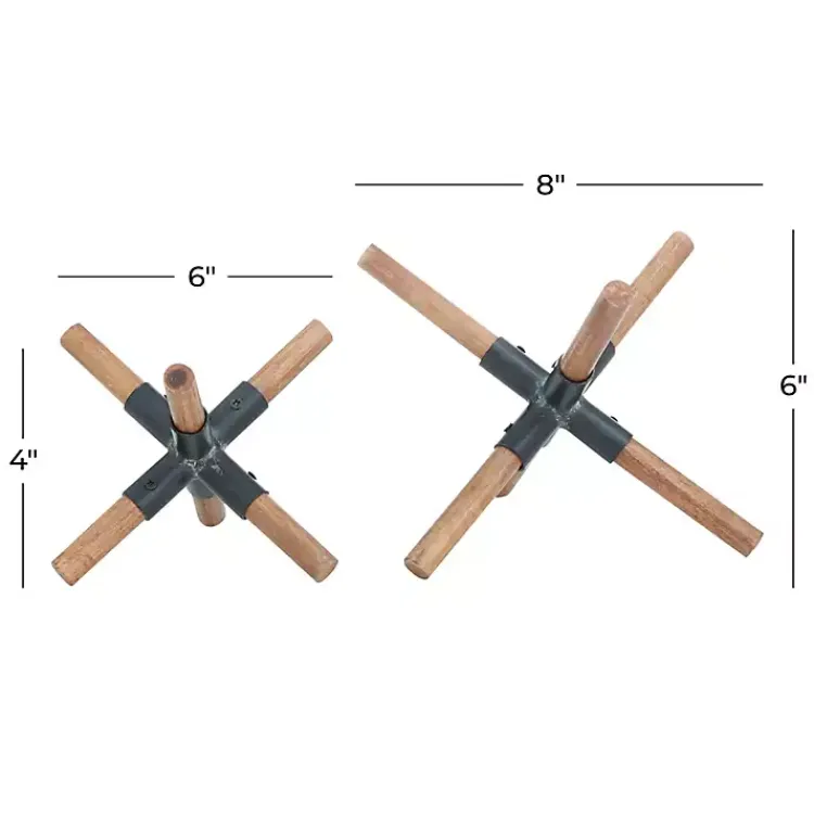 Statues & Figurines>Kirklands Home Brown and Black Wood Abstract Sculptures, Set of 2