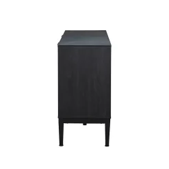 Kirklands Home Brown and Black Wood Chevron 4-Door Sideboard New