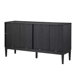 Kirklands Home Brown and Black Wood Chevron 4-Door Sideboard New