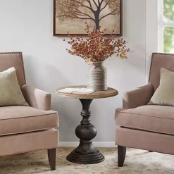 Kirklands Home Brown and Black Wooden Hemlock Accent Table Clearance