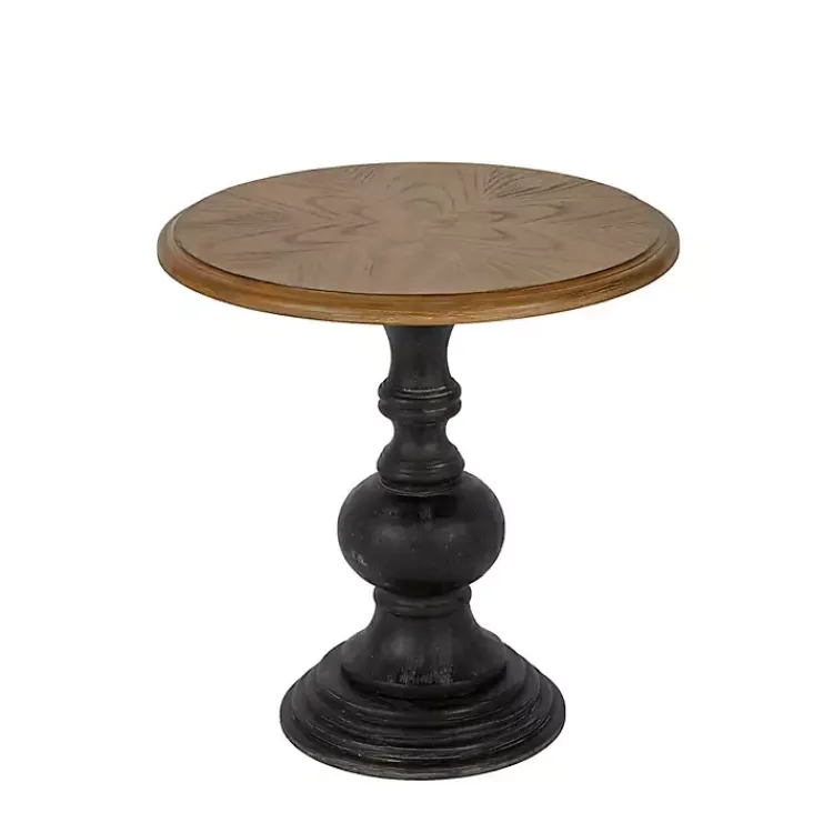 Kirklands Home Brown and Black Wooden Hemlock Accent Table Clearance