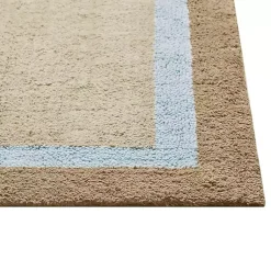 Kirklands Home Brown and Blue Border Cotton Bath Runner Best
