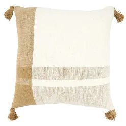 Pillows>Kirklands Home and Cream Checkered Tassel Throw Pillow Brown