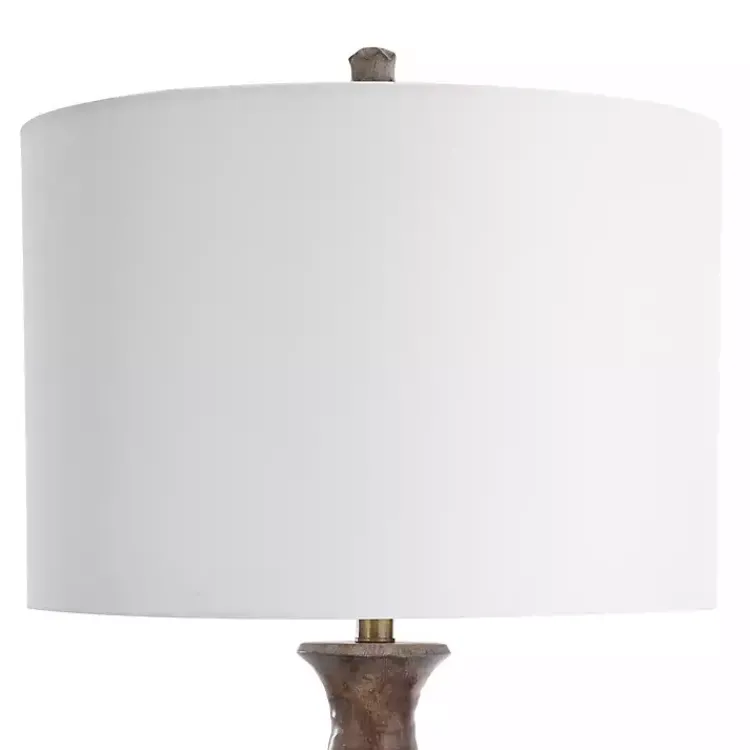 Kirklands Home Brown and Gold Gourd Table Lamp White New