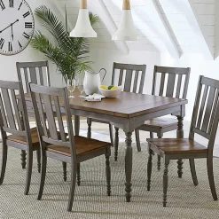 Kirklands Home Brown and Gray Traditional Wood Dining Table