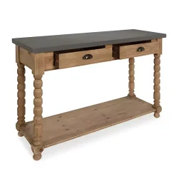 Kirklands Home Brown and Gray Wood 2-Drawer Console Table Hot