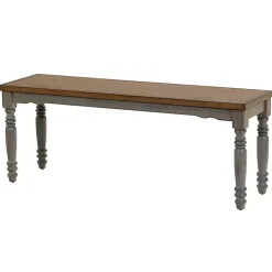 Kirklands Home and Gray Wooden Dining Bench Brown Outlet