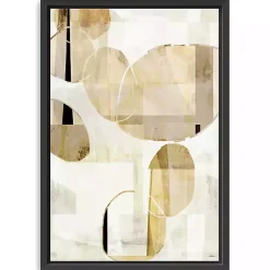Kirklands Home Brown and Tan Shapes Framed Canvas Art Print Online