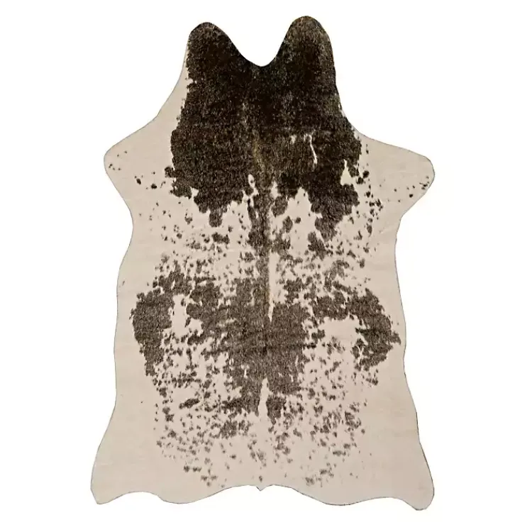 Kirklands Home Brown and White Faux Cow Hide Area Rug, 5x7 Best