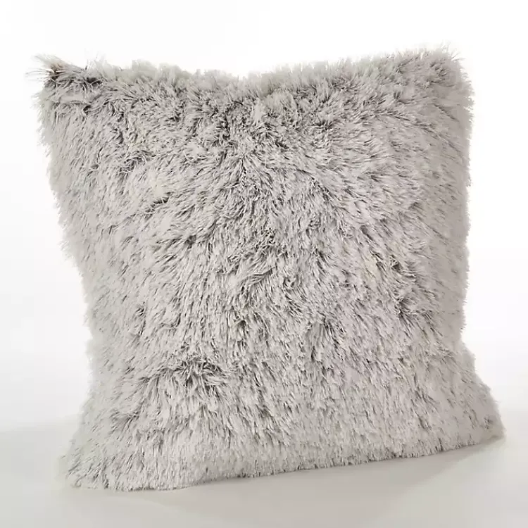 Pillows>Kirklands Home and White Faux Fur Pillow Brown