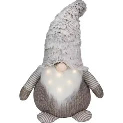 Christmas Decorations>Kirklands Home Brown and White Knit LED Gnome
