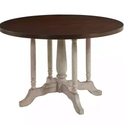 Kirklands Home Brown and White Round Wooden Dining Table Online