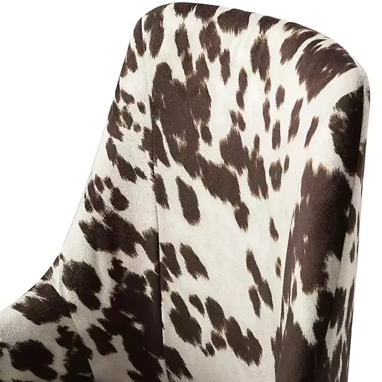 Kirklands Home Brown and White Upholstered Cow Print Office Chair New