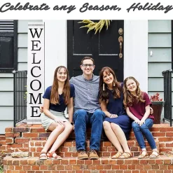 Kirklands Home Brown and White Welcome Home Two-Sided Porch Board Best