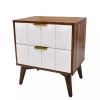 Kirklands Home Brown and White Wood 2-Drawer Nightstand New