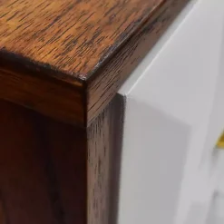 Kirklands Home Brown and White Wood 2-Drawer Nightstand New