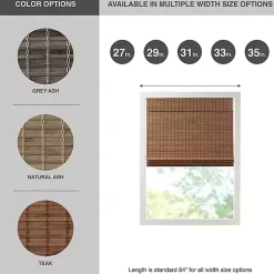 Kirklands Home Bamboo Light Filtering Roman Shade, 29 in. Brown Clearance