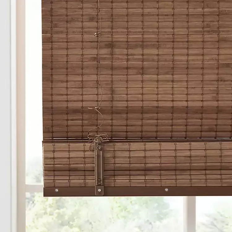 Kirklands Home Bamboo Light Filtering Roman Shade, 29 in. Brown Clearance