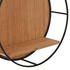 Kirklands Home Brown Bamboo Modern Wall Shelves, Set of 2 Discount