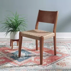 Kirklands Home Basketweave Wood Dining Chairs, Set of 2 Brown Hot