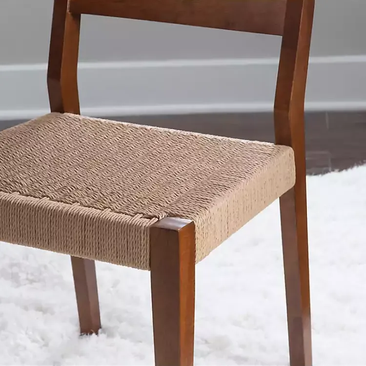 Kirklands Home Basketweave Wood Dining Chairs, Set of 2 Brown Hot