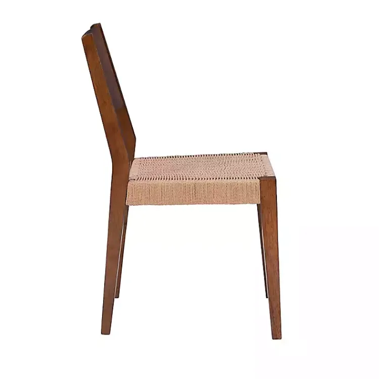 Kirklands Home Basketweave Wood Dining Chairs, Set of 2 Brown Hot