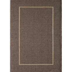 Kirklands Home Bordered Outdoor Area Rug, 7x9 Brown Hot
